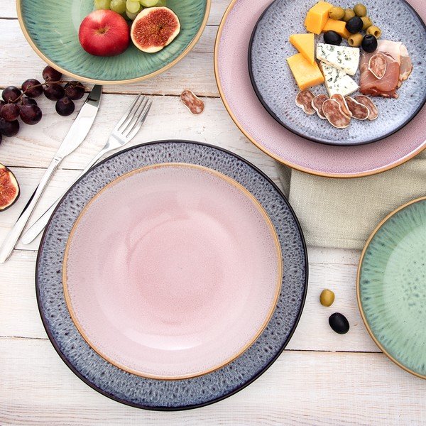 Rózsaszín mély kerámia tányér ø 20,5 cm Glaze – Orion-image-3