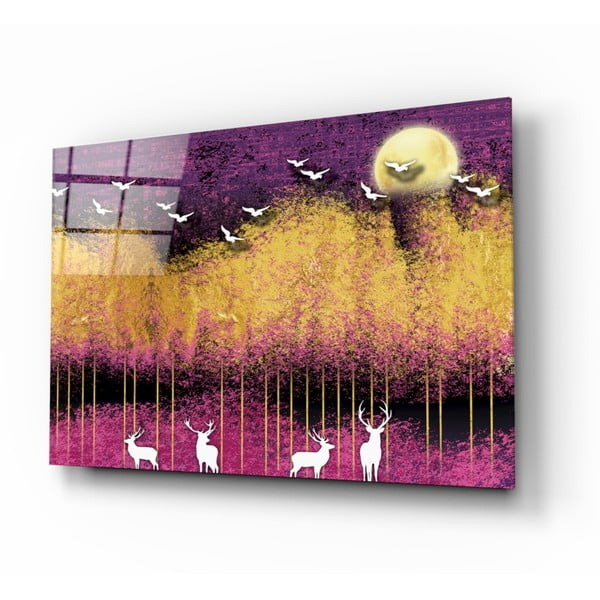 Birds and Deers üvegkép, 72 x 46 cm - Insigne