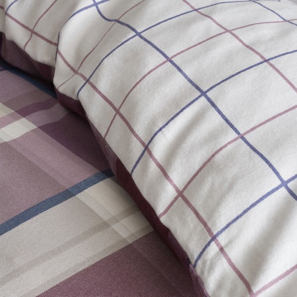 Lila egyszemélyes ágyneműhuzat 135x200 cm Check - Catherine Lansfield-image-3