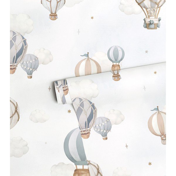 Gyerek tapéta nem szőtt anyagból 10 m x 50 cm Hot-Air Balloons – Lilipinso-image-3