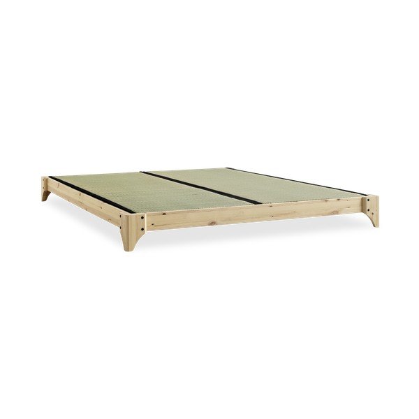 Elan Comfort Mat Natural Clear/Black borovi fenyőfa franciaágy matraccal és tatamival, 140 x 200 cm - Karup Design-image-4