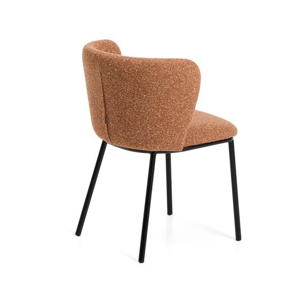 Terrakotta színű kárpitozott étkezőfotel Ciselia – Kave Home-image-4