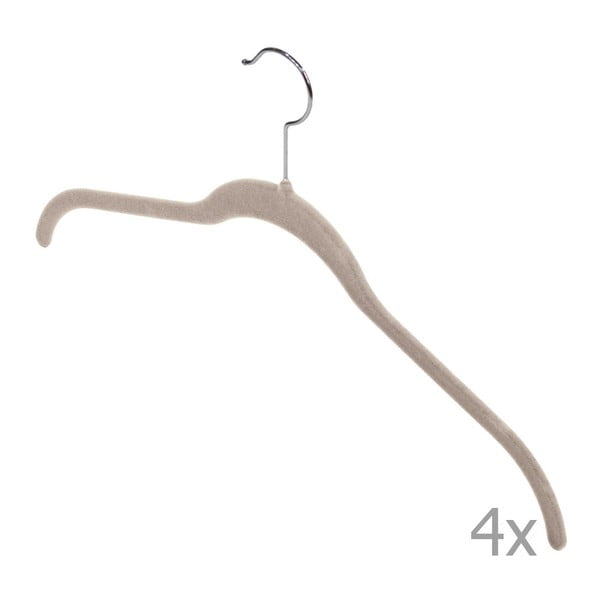 Velvet 4 db bézs vállfa - Domopak-image-1