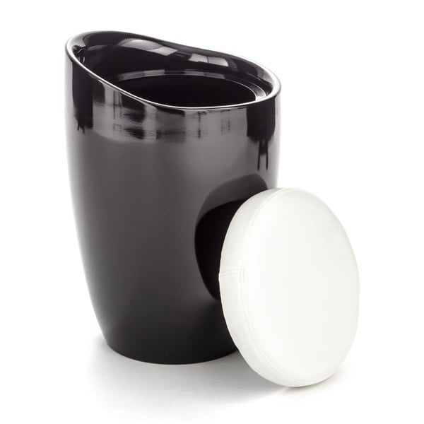 Pillow fekete-fehér ülőke, tárolóval - Tomasucci-image-1