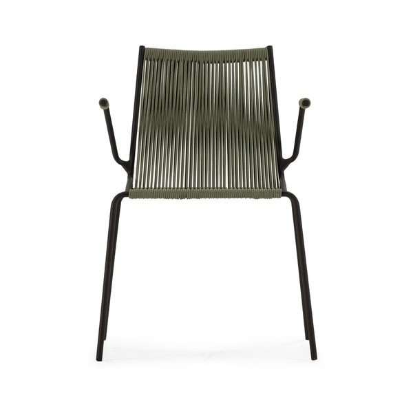 Zöld fém karfás-rakásolható étkezőszék szett 2 db-os Emily – Marckeric-image-2