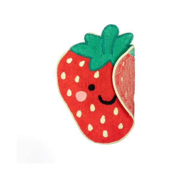 Piros pamut gyerek szőnyeg 60x52 cm Strawberry – Sass & Belle-image-1