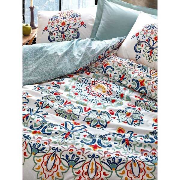 Sezan pamut ágyneműhuzat lepedővel, 200 x 220 cm - Cotton Box-image-1