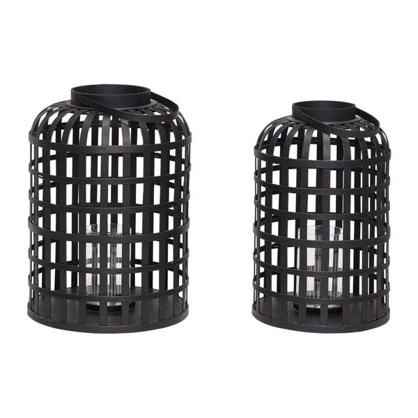 Bamboo Garo 2 db fekete bambusz lámpás - Hübsch-image-1