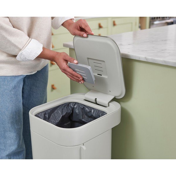 Bézs acél pedálos szemetes 40 l Porta – Joseph Joseph-image-1