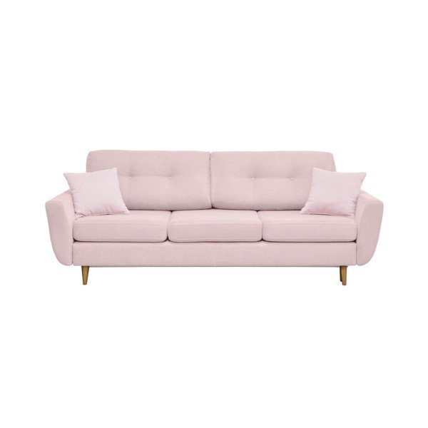 Rose rózsaszín kinyitható kanapé, világos lábakkal - Mazzini Sofas-image-2