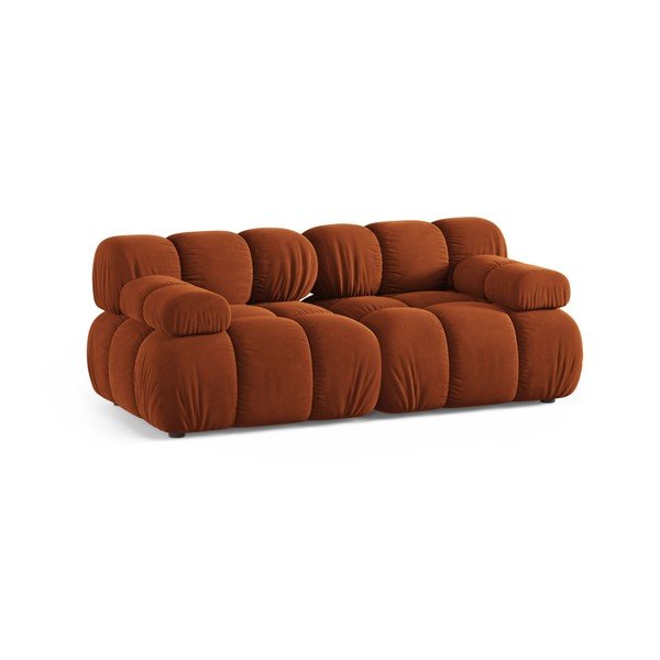 Terrakotta színű bársony moduláris kanapé 188 cm – Micadoni -image-1