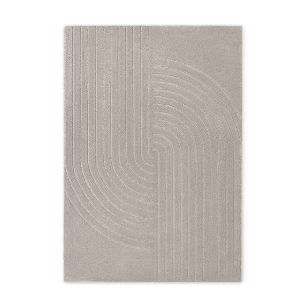 Világosszürke kézi szövésű gyapjú szőnyeg 80x150 cm Arcura – Vikosa