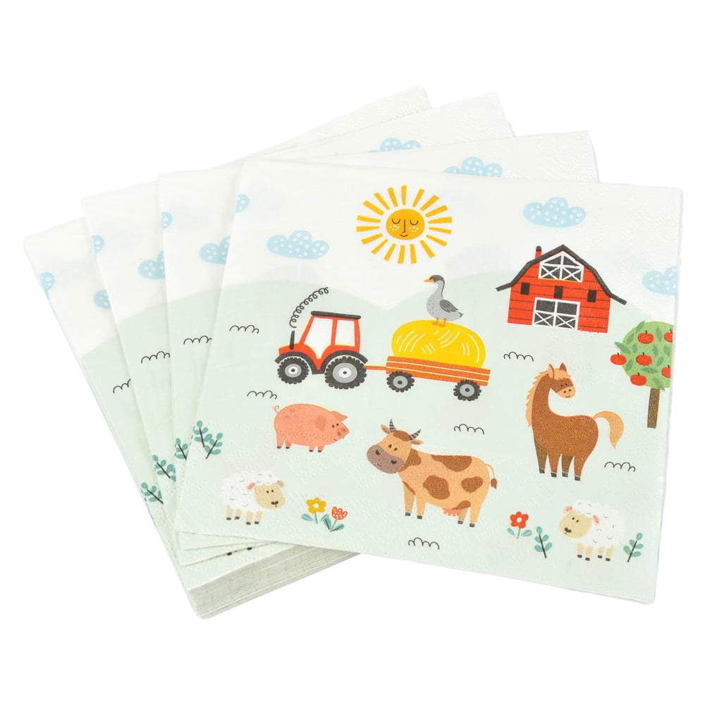 Szalvéta szett 20 db-os 33x33 cm Farm Animals Homéa