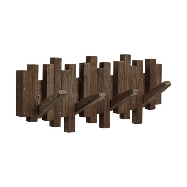 Sötétbarna tölgyfa fali fogas 40 cm Caltra – House Nordic