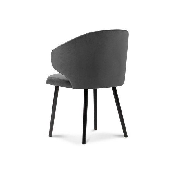 Sötétszürke kárpitozott karfás étkezőfotel Nemesis – Windsor & Co Sofas-image-2