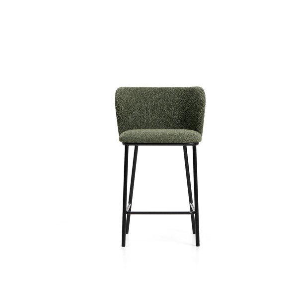 Sötétzöld kárpitozott bárszék (ülésmagasság 65 cm) Ciselia – Kave Home-image-3