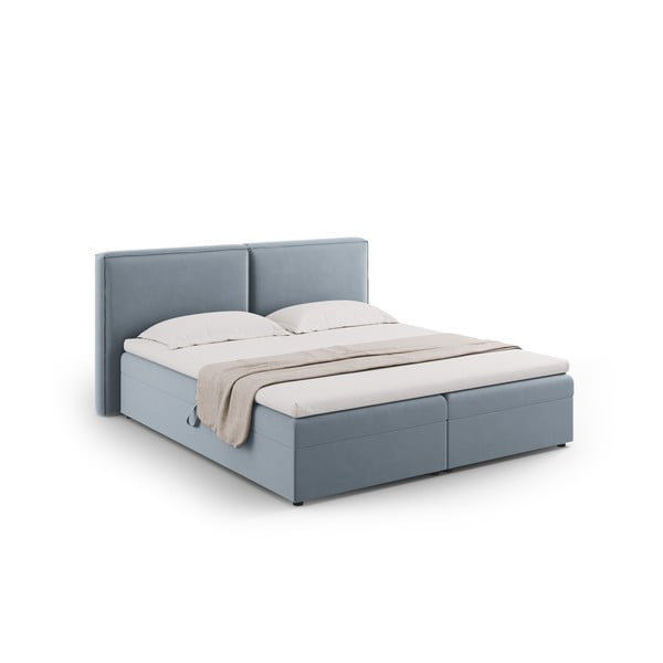 Világoskék ágyneműtartós boxspring ágy 180x200 cm Arendal – Cosmopolitan Design-image-4