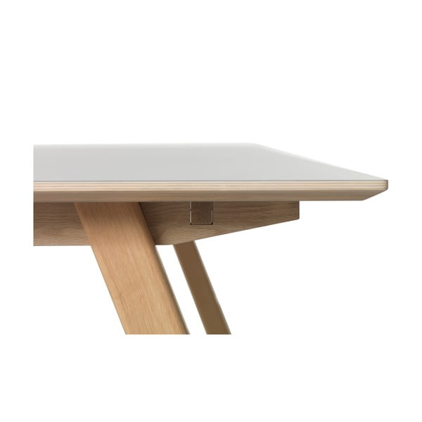 Bilbao szürke étkezőasztal tölgyfa lábakkal, 180 x 90 cm - Unique Furniture-image-4