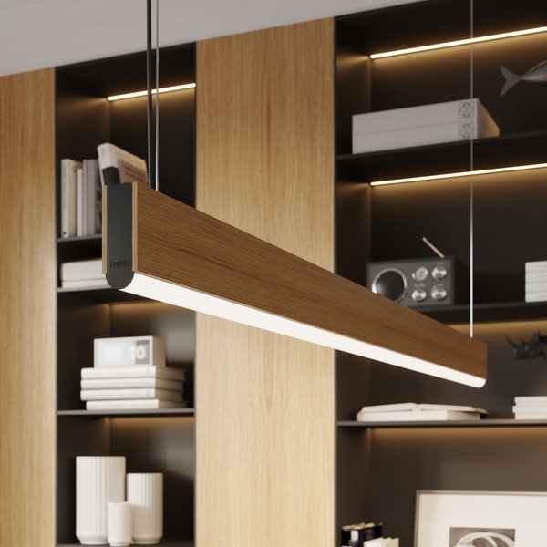 Natúr színű tömörfa LED függőlámpa LYKKE – Thoro-image-3