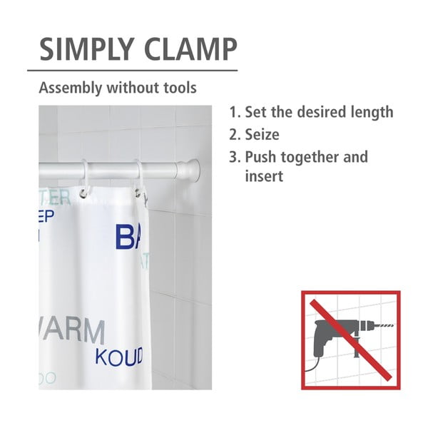 Fehér zuhanyfüggöny rúd 110 - 185 cm – Wenko-image-4