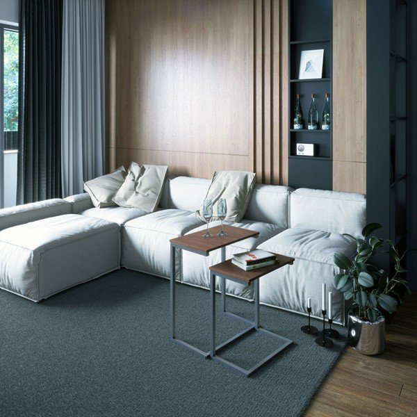 Tárolóasztal szett tölgyfa dekoros asztallappal 2 db-os 30x48 cm Jalt – Homede-image-1