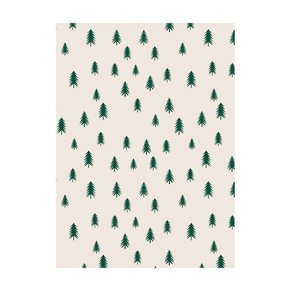 Christmas Trees 5 ív bézs-zöld csomagolópapír, 50 x 70 cm - eleanor stuart