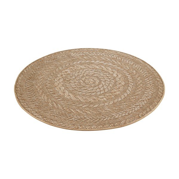 Bézs kerek kültéri-beltéri szőnyeg ø 200 cm Almendro – Hanse Home-image-3