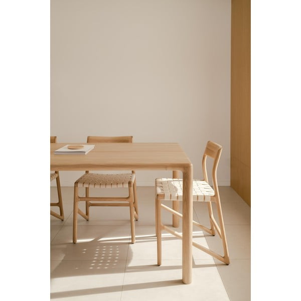 Tölgyfa étkezőasztal 90x200 cm Derven – Gazzda-image-1
