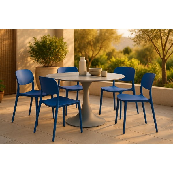 Kék műanyag kerti szék Hébé – Bonami Essentials-image-1