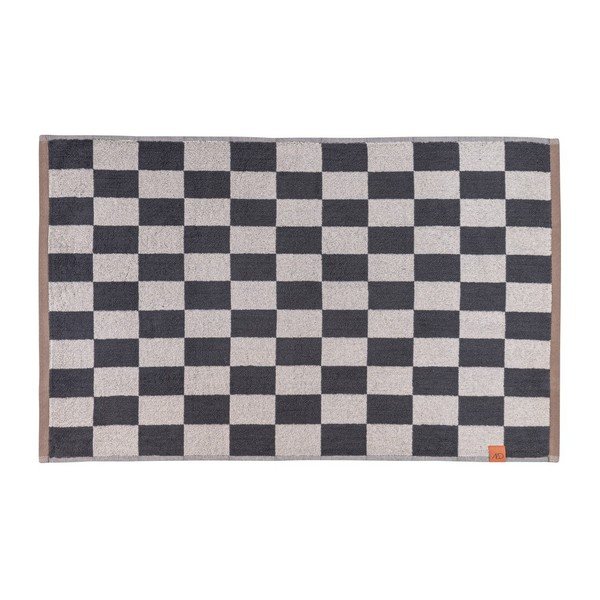 Antracitszürke-bézs bio pamut fürdőszobai kilépő zuhanyfülkéhez 50x80 cm Retro – Mette Ditmer Denmark