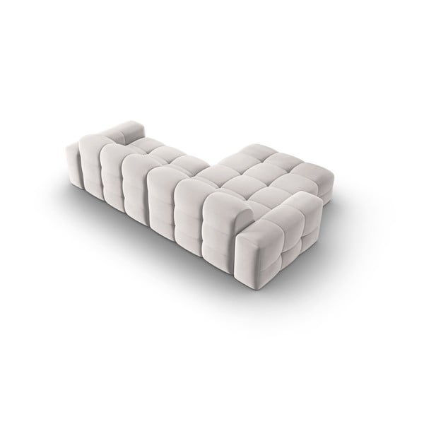 Világosszürke bársony sarokkanapé (bal oldali) Kendal – Micadoni Home-image-4