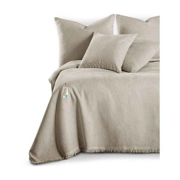 Bézs zsenília ágytakaró 220x240 cm Talo – Filumi