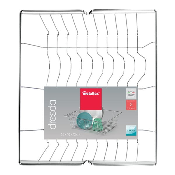 Dresda fényes ezüstszínű edényszárító - Metaltex-image-1