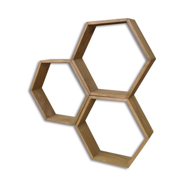 Bee 3 db fali polc fából-image-2