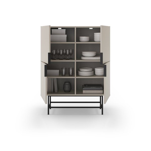 Krémszínű szekrény 100x128 cm Eldia – Marckeric-image-3