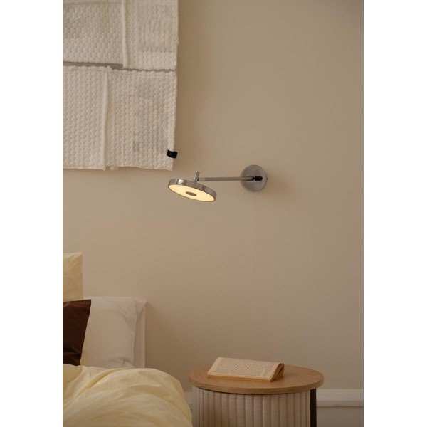 Fényes ezüstszínű konnektorhoz csatlakoztatható LED dimmelhető fali lámpa hajlítható szerkezettel ø 15 cm Asteria Wall Long – UMAGE-image-4