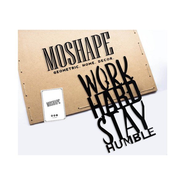 Work Hard Stay Humble fekete fém fali dekoráció-image-1