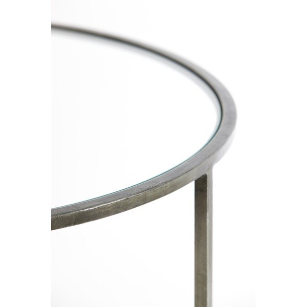 Szürke üveg kerek dohányzóasztal szett 2 db-os ø 75 cm Duarte - Light & Living-image-4