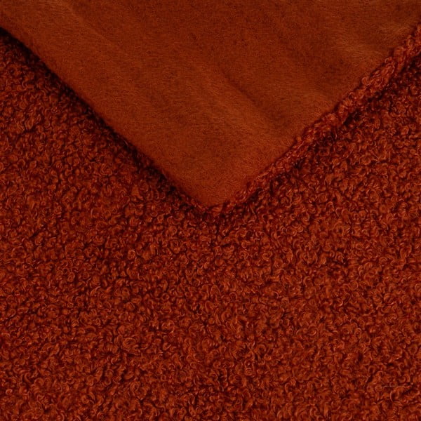 Téglavörös sherpa takaró 130x160 cm Sherpa Bouclé – Casa Selección-image-1
