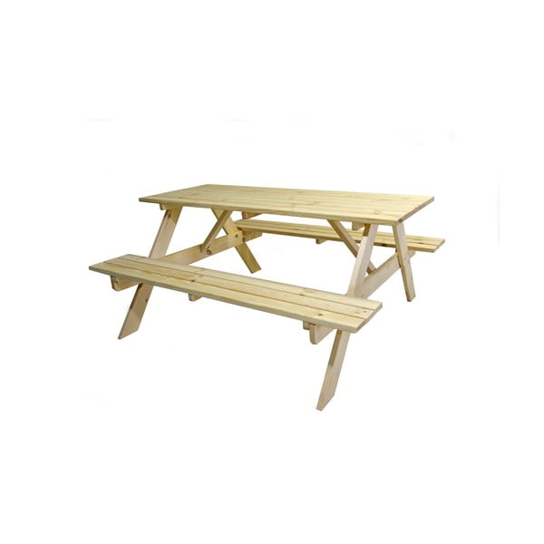 Kerti négyszemélyes étkezőgarnitúra borovi fenyőből Piknik - Rojaplast-image-2