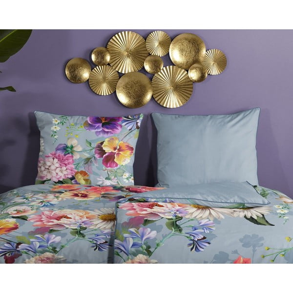 Sunflower szürke organikus pamut egyszemélyes ágyneműhuzat, 140 x 220 cm - Descanso-image-2