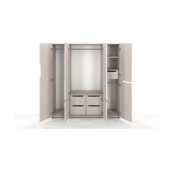 Bergman fehér fenyőfa ruhásszekrény, 170 x 180 cm - Skandica-image-1