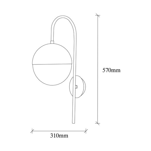 Fekete-aranyszínű fali lámpa ø 20 cm Bastos – Opviq lights-image-4