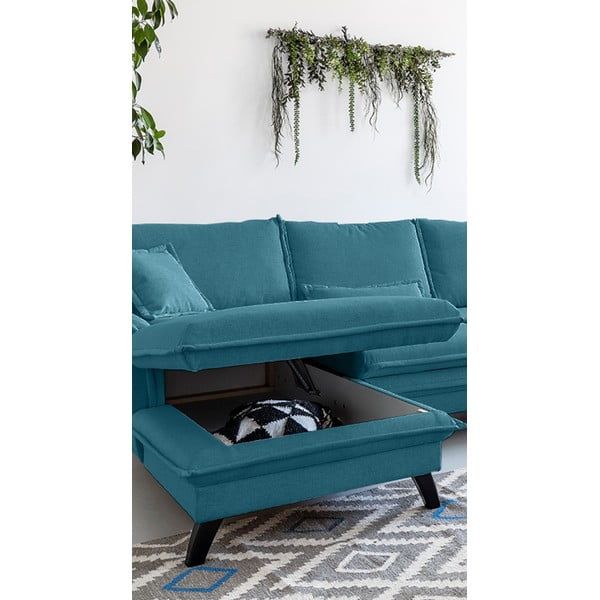 Charming Charlie türkiz kinyitható sarokkanapé, bal oldali - Miuform-image-4