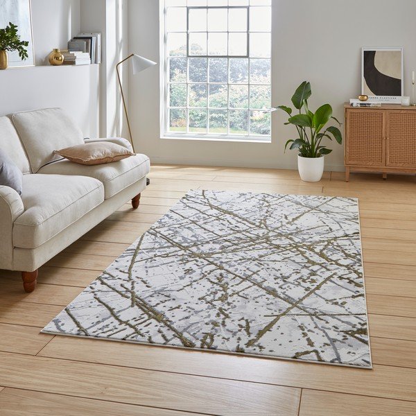 Világosszürke-aranyszínű szőnyeg 80x150 cm Artemis – Think Rugs-image-1
