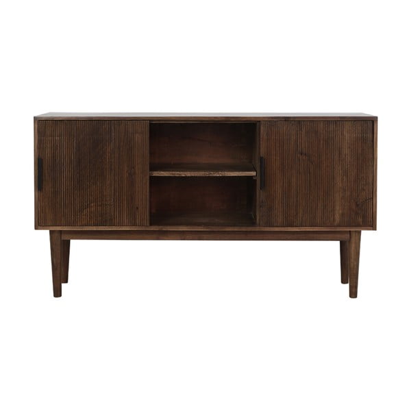 Sötétbarna alacsony  tömörfa komód 150x80 cm Bitika – Light & Living-image-2