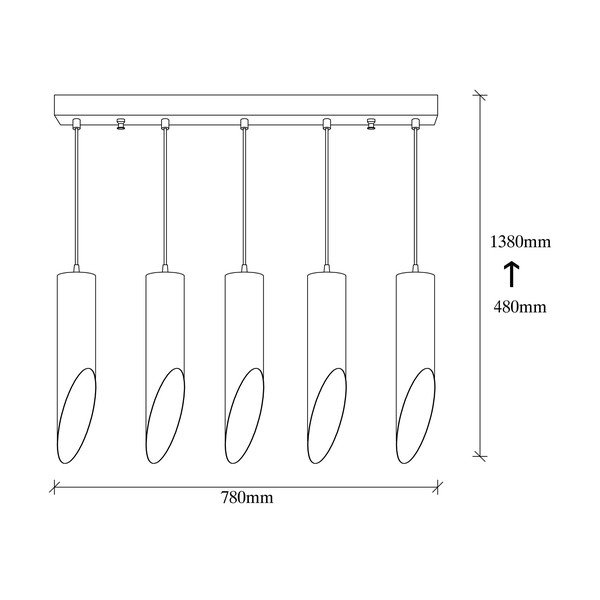 Kesik fekete függőlámpa 5 izzóval - Opviq lights-image-3
