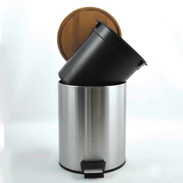 Matt ezüstszínű acél pedálos szemetes 5 l   Adonis – Spirella-image-2