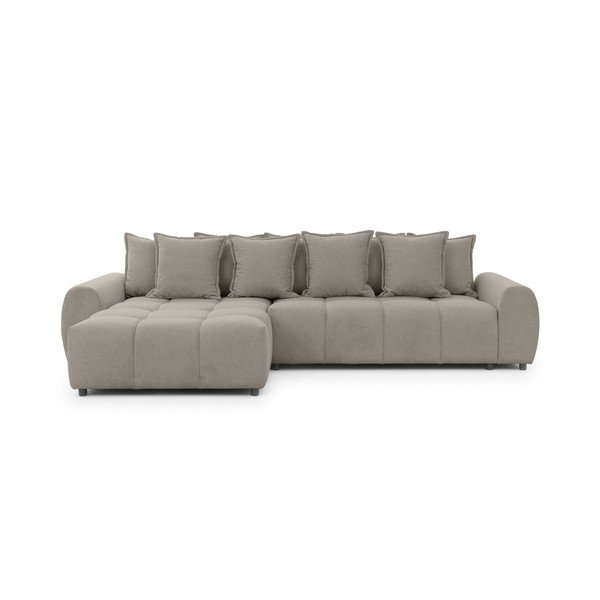 Szürkésbarna sarokkanapé (bal oldali-heverő résszel) Albane  – Ropez