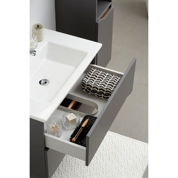 Szürke függő szekrény mosdókagyló nélkül 72x51 cm Set 357 - Pelipal-image-3